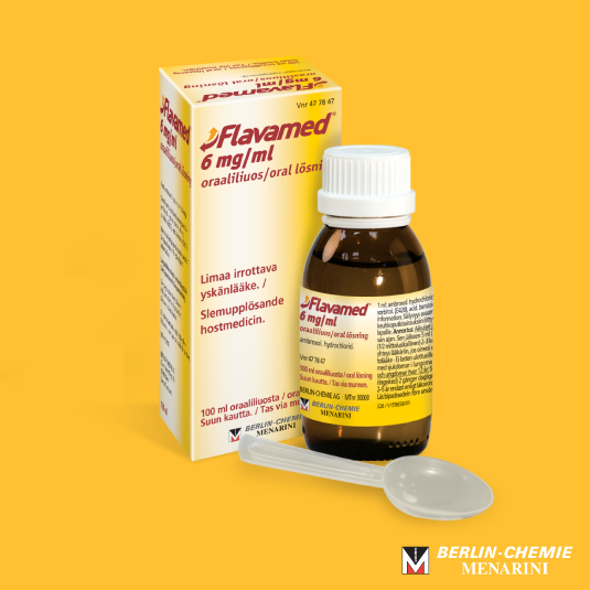 Flavamed® 6 mg/ml oraaliliuos vähintään 6 -vuotiaille lapsille, nuorille ja lapsille, nuorille ja aikuisille